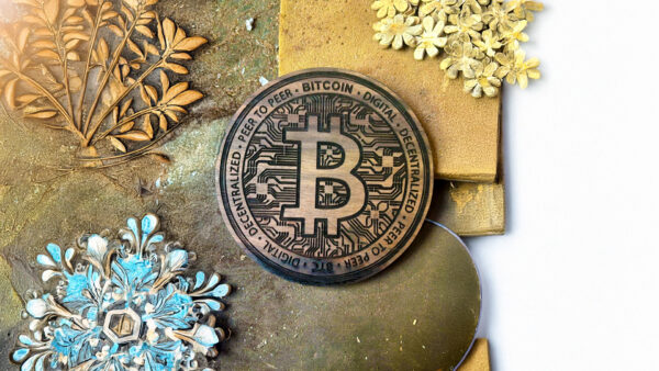 Wood Carved Bitcoin
