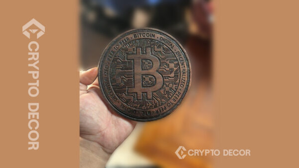 Wood Carved Bitcoin - Image 2